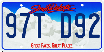 SD license plate 97TD92