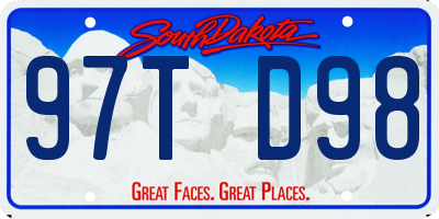 SD license plate 97TD98