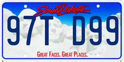 SD license plate 97TD99