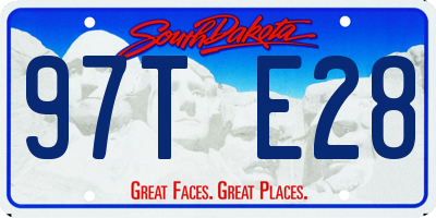 SD license plate 97TE28