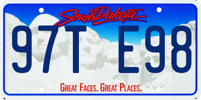 SD license plate 97TE98