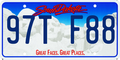 SD license plate 97TF88