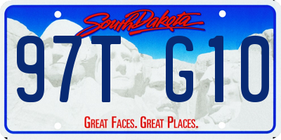 SD license plate 97TG10