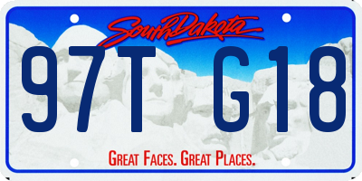 SD license plate 97TG18
