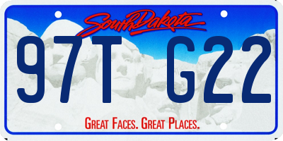 SD license plate 97TG22