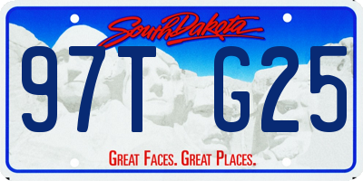 SD license plate 97TG25