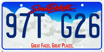 SD license plate 97TG26