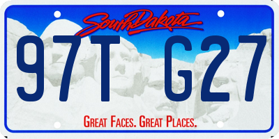 SD license plate 97TG27