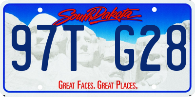 SD license plate 97TG28