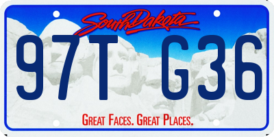 SD license plate 97TG36
