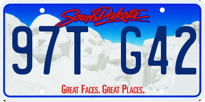 SD license plate 97TG42