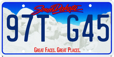SD license plate 97TG45
