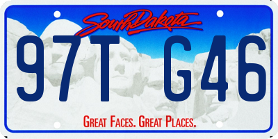 SD license plate 97TG46
