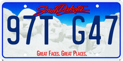 SD license plate 97TG47