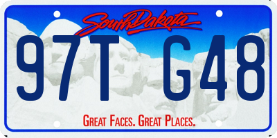 SD license plate 97TG48