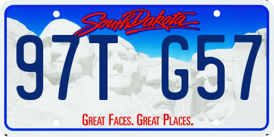 SD license plate 97TG57