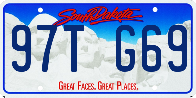 SD license plate 97TG69
