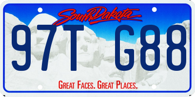 SD license plate 97TG88