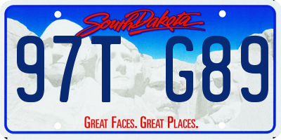 SD license plate 97TG89