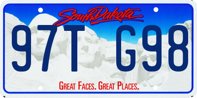 SD license plate 97TG98
