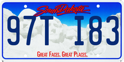 SD license plate 97TI83