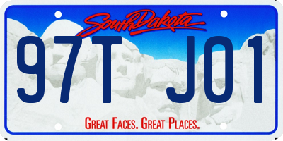 SD license plate 97TJ01