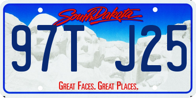 SD license plate 97TJ25