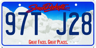 SD license plate 97TJ28