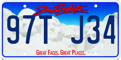 SD license plate 97TJ34