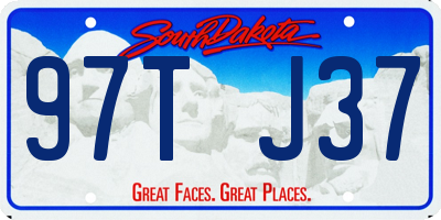 SD license plate 97TJ37