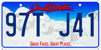 SD license plate 97TJ41