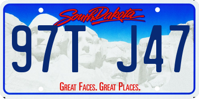 SD license plate 97TJ47