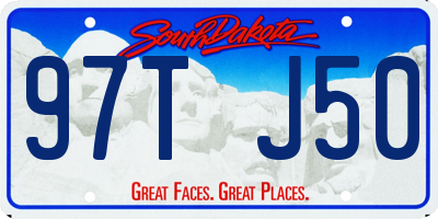 SD license plate 97TJ50