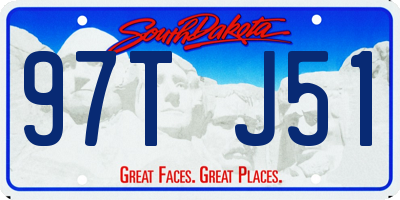 SD license plate 97TJ51