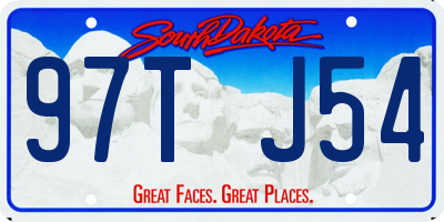 SD license plate 97TJ54