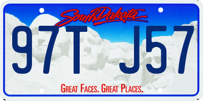SD license plate 97TJ57