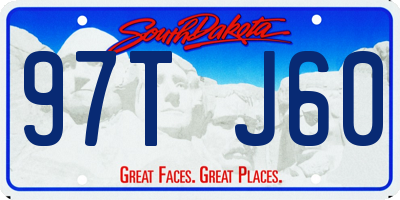 SD license plate 97TJ60