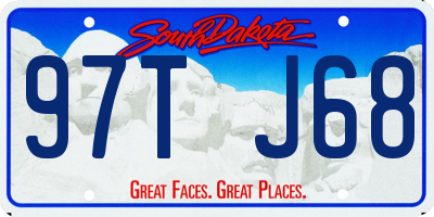 SD license plate 97TJ68