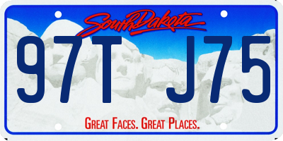 SD license plate 97TJ75