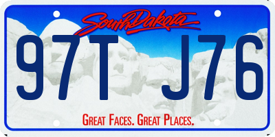 SD license plate 97TJ76