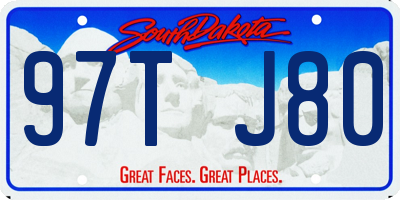 SD license plate 97TJ80