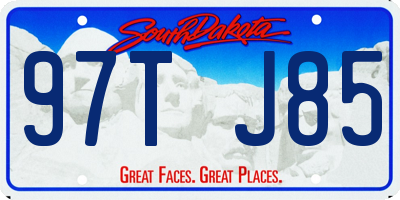 SD license plate 97TJ85