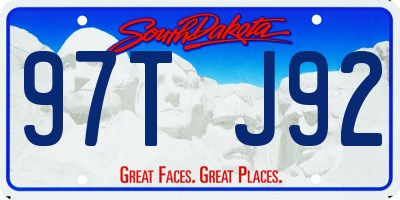 SD license plate 97TJ92
