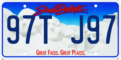 SD license plate 97TJ97
