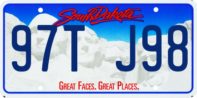 SD license plate 97TJ98