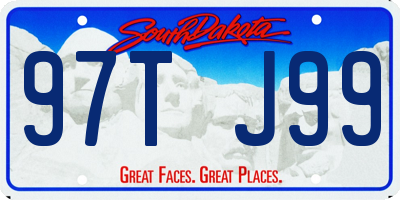 SD license plate 97TJ99