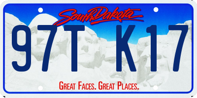 SD license plate 97TK17