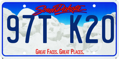SD license plate 97TK20