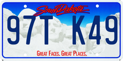 SD license plate 97TK49
