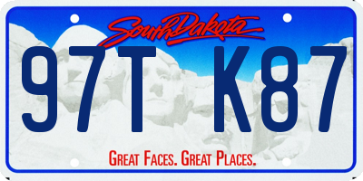 SD license plate 97TK87
